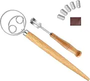 LYSAIMG 8Pc Bread Lame Tool Dough Scoring Sets,Danish Dough Whisk and Bread Lame Tools,Made of Stainless Steel and Wooden Handle,Bread Flour Mixer with Bread Scoring Tool