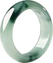 [BJIMIDTI] Natural A Grade Green Jade Rings for Women, 100% Genuine Burma Jade Band Ring, Real Good Luck Wealth Jadeite Jade Ring Jewelry Gifts for Women