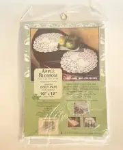 Beacon Looms Apple Blossom Lace Doily Pair 10"x12" NEW Made in USA