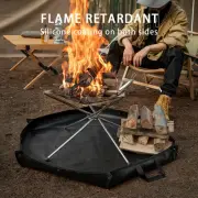 Fire Pit Fireproof Mat Hexagonal Foldable Outdoor BBQ Fire Pit Protector Mat