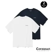 [COVERNAT] 經典LOGO涼爽面料T恤 2件組（白色/海軍藍） [G8]