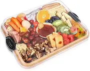 Feshory Premium Charcuterie Board with Clear Locking Lid for Appetizers & Snacks - Cheese Bamboo Board, Serving Tray Ideal for Food Lovers and Parties