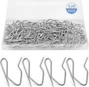 Metal Curtain Hooks for Drapes, 100 PCS Stainless Steel Drapery Hooks Pins for C