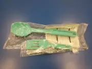 Pampered Chef Teal Nylon Spoon & Mini Serving Spatula Solid Basting Serving NIP