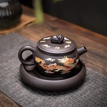 精工銅器老銅茶壺龍鳳呈祥乾隆款酒壺包漿潤澤家居茶道工藝品擺件