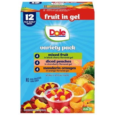 Dole Diced Peaches, Mandarin Oranges, and Mixed Fruit 4.3 Ounce (Pack of 12)