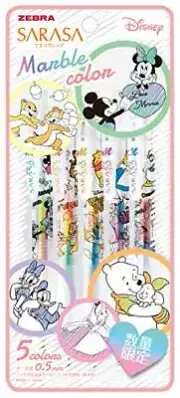 Zebra Sarasa Clip Marble Color 0.5mm Limited Disney Design 5 Color Set