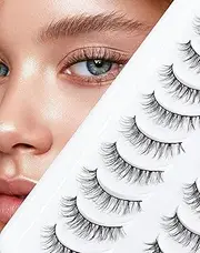 Lashes Natural Looking Wispy Eyelashes Soft Faux Mink Fake Eyelash Small Lash Volume Lashes Soft Lash Thin Band 10 Pairs D-M01