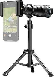 Mobile Phone 36X P Lens Kit with Metal Tripod Universal Phone Clip Lens Bag for Hiking Camping Wildlife Observation Sports Game Concert Watching Compatible with 14/13/12/11 Black