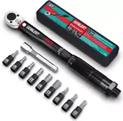GOMLERT 1/4 Inch Drive Click Torque Wrench 5-25 Nm Set Black
