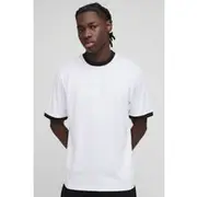 Mens White Regular Fit Mesh Ringer T-Shirt