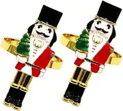 HEALEEP 2pcs Nutcracker Napkin Elegant Christmas Table Decor Sturdy Holders for Weddings Parties and Holiday Celebrations Unique and Creative Dining Accessories