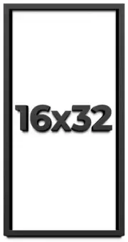16x32 Shadow Box Frame Black | 1 inches Deep Real Wood Contemporary Shadowbox Di