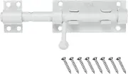 uxcell 1-Pack Slide Latch Lock 6 Inch Stainless Steel Gate Latch with Screws Slide Bolt Latch Brushed Barrel Bolt Latch for Door/Window/Toilet/Fence/Drawer [White]