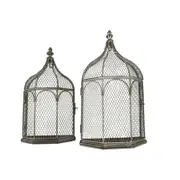 Willow & Silk Set of 2 Metal Wall Hanging Cage Decorative Home Ornament