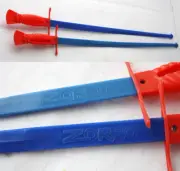 2X RARE VINTAGE 80'S PLASTIC 22" ZORRO SWORD HALLOWEEN GREECE GREEK NEW !