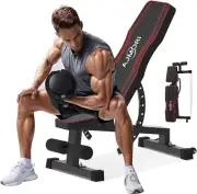 Ajmori Adjustable Weight Bench, 544KG/1200LB Workout Bench Decline Incline fo...