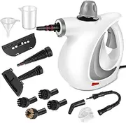 [HOMIEST] Handheld Pressurized Steam Cleaner with 12 pcs Accessories, Portable Steamer for Cleaning, Steam Cleaner for Home Use, Cleaning Car, Furniture, Floor, Upholstery, Grout and Tile, Gray