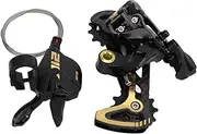 Baxnore 12 Speed Derailleur Groupset, Aluminum Alloy Carbon Fiber Shifter Lever Rear Derailleur Kit, Multifunction Cycling Speed Shifting Set for Mountain Cycle Accessories