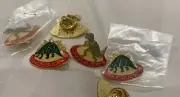 Vintage 1987 Dinosaucer Lapel Pin. Coca Cola Telecommunications 1987 Printed on