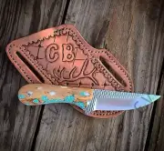 Handmade Stainless Steel knife, With Engraving name, Leather Sheath gift for Him
