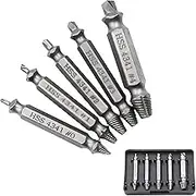 EZONEDEAL Screw Extractor, 5 Pcs Damaged Screw Remover Set Speed Out Drill Bits Guide Set, Broken Speed Out Bolt Extractor Bolt Stud Remover Tool