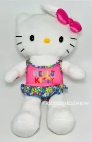 Build A Bear Summer Time Hello Kitty Plush Tropical Pink Removable Swimsuit NEW