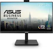 ASUS 27” 1080P Video Conference Monitor (BE279QSK) - Full HD, IPS, Built-in Adjustable 2MP Webcam, Mic Array, Speakers, Eye Care, Wall Mountable, Frameless, HDMI, DisplayPort, VGA, Height Adjustable