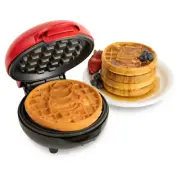 Nostalgia Mini Waffle Maker My Mini Non-stick 5" Santa Claus Christmas Holiday