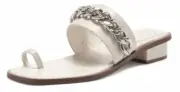 Vince Camuto Yamell New Cream Open Square Toe Ring Chunky Chain Slip On Sandals