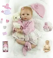 SYP Reborn Dolls 22 Inch 55cm Reborn Dolls Girl Realistic Soft Silicone Vinyl Handmade Reborn Baby Dolls That Look Real Newborn Reborn Doll Xmas Gift Girl Toy Reborn Toddler Dolls