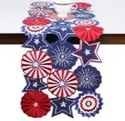 4Th of July Table Runner Patriotic Red White and Blue Embroidered Memorial Day..