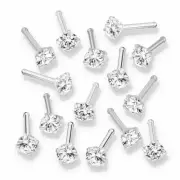 15 pcs Wholesale Lot 18G 20G Prong Set CZ Gem Steel Nose Stud Bone Nostril Rings