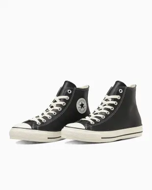 日本限定 Converse LEATHER ALL STAR Ⓡ HI 高筒 皮革 黑色/ 25 cm