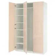 PAX / FARDAL wardrobe combination, white/high-gloss light orange, 150x60x236 cm