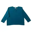 NWT Jones New York Top Womens 3X Blue Teal Knit Long Sleeve V-Neck Fringe Trim