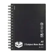 Spirax P572 Pp 3 Subject Book A5 300 Pages Black Sidebound Pack Of 5