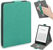 Reelau Case Compatible with Kindle Paperwhite 12th Generation 2024, 7 inch Kindle Paperwhite Signature Edition Case Cover with Hand Loop & Standing Function [Auto Wake up/Sleeping] [Hand Loop] (Green)