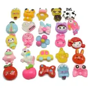 50 Colourful Flatback Resin Crystal Cabochons Assorted Animal Flower Candy DIY