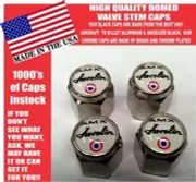 AMC AMX Javelin American Motors Chrome w/white Valve Stem Caps Very Nice!