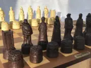 Berkeley English History Chess Set (cream and brown, no board)