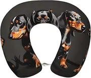 SKKNT Three Dachshunds Print Lightweight Travel Neck Pillow U-Shaped Memory Foam Head Neck for Airplanes