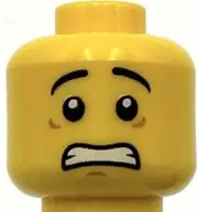 Lego New Yellow Minifigure Head Dual Sided Black Eyebrows White Pupils Scared