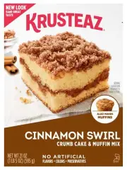 Krusteaz Cinnamon Swirl Crumb Cake & Muffin Mix 21-Ounce Box Pack of 3