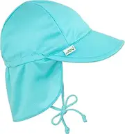 [green sprouts] i play. Baby Breathable Flap Sun Protection Hat-Light Aqua, Aqua, 0/6mo