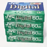 New Sealed JVC Mini DV 4 Pack Digital Video Cassette Tape 90 Min LP Mode DVM60