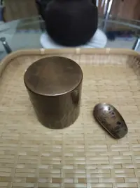 在飛比找Yahoo!奇摩拍賣優惠-開化堂茶葉罐日本京都老銅制罐 茶筒 咖啡豆儲存器，老料老