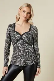 Dorothy Perkins Zebra Blouse Womens Daywear Tops
