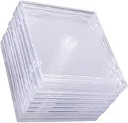 JEWEDECO 9pcs Transparent CD Cases Double DVD Holders Acrylic Storage Boxes for Music Discs and Games and Scratch Resistant Jewel Holders for Easy Organization