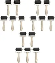 MAGICLULU Relief Printing Brayers 15Pcs Rubber Printmaking Roller Plastic Brayer Rollers Printmaking Brayer Brush Versatile Rubber Rollers for Crafting Art DIY